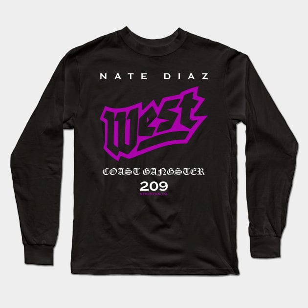 Nate Diaz West Long Sleeve T-Shirt by SavageRootsMMA